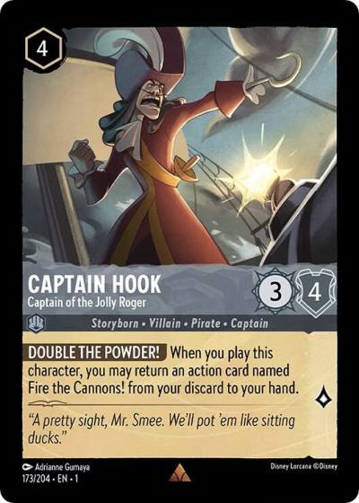 Captain Hook Captain of the Jolly Roger 173/204 The First Chapter Lorcana card