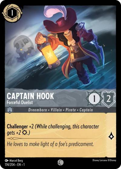 Captain Hook Forceful Duelist 174/204 The First Chapter Lorcana card