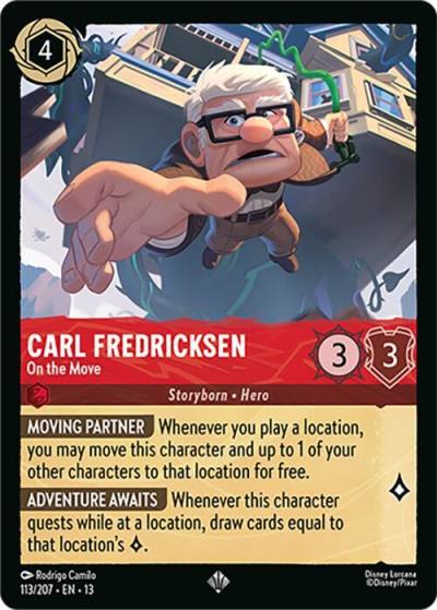 Carl Fredricksen On the Move 113/204 Attack of the Vine! Lorcana card