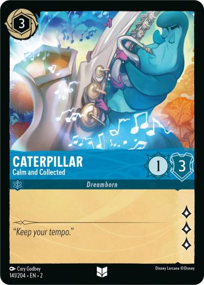 Caterpillar Calm and Collected 141/204 Rise of the Floodborn Lorcana card