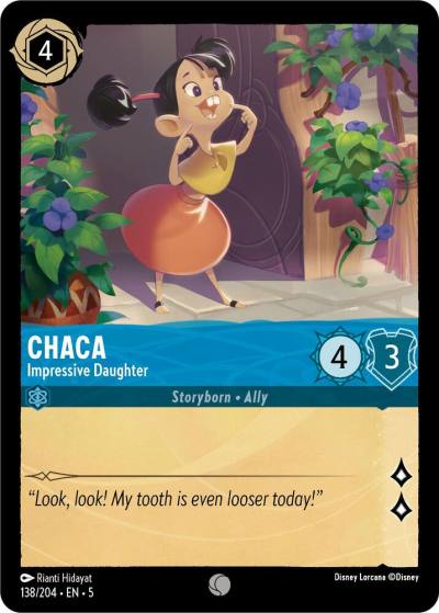 Chaca Impressive Daughter 138/204 Shimmering Skies Lorcana card