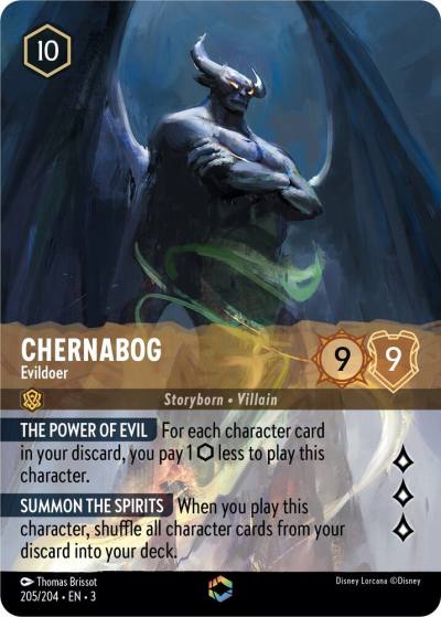 Chernabog Evildoer Enchanted 205/204 Into the Inklands Lorcana card