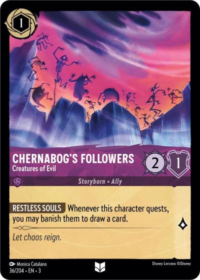 Chernabogs Followers Creatures of Evil 36/204 Into the Inklands Lorcana card