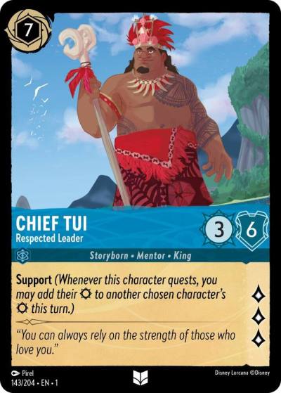 Chief Tui Respected Leader 143/204 The First Chapter Lorcana card
