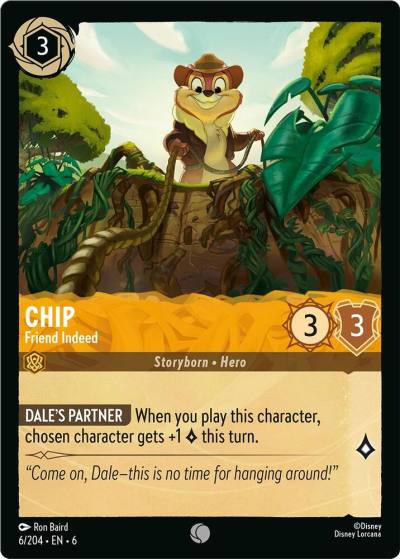 Chip Friend Indeed 6/204 Azurite Sea Lorcana card