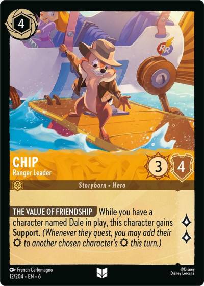 Chip Ranger Leader 12/204 Azurite Sea Lorcana card