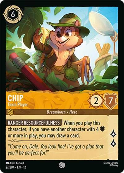 Chip Team Player 27/204 Wilds Unknown Lorcana card