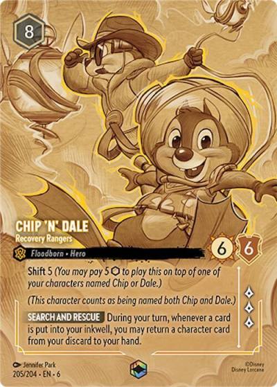 Chip n Dale Recovery Rangers Enchanted 205/204 Azurite Sea Lorcana card