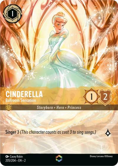 Cinderella Ballroom Sensation Enchanted 205/204 Rise of the Floodborn Lorcana card
