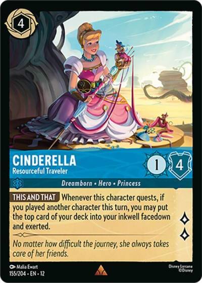 Cinderella Resourceful Traveler 155/204 Wilds Unknown Lorcana card
