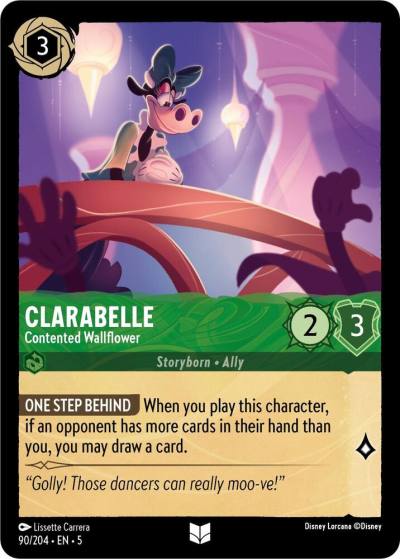 Clarabelle Contented Wallflower 90/204 Shimmering Skies Lorcana card