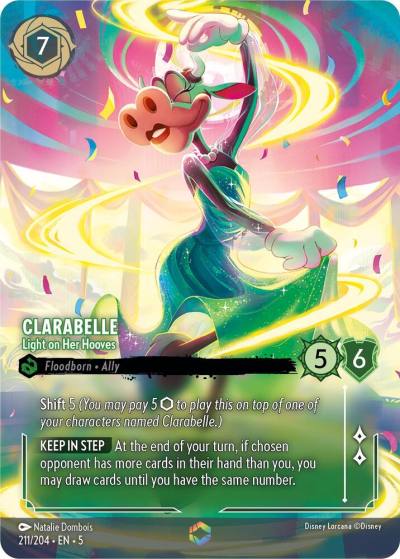 Clarabelle Light on Her Hooves Enchanted 211/204 Shimmering Skies Lorcana card