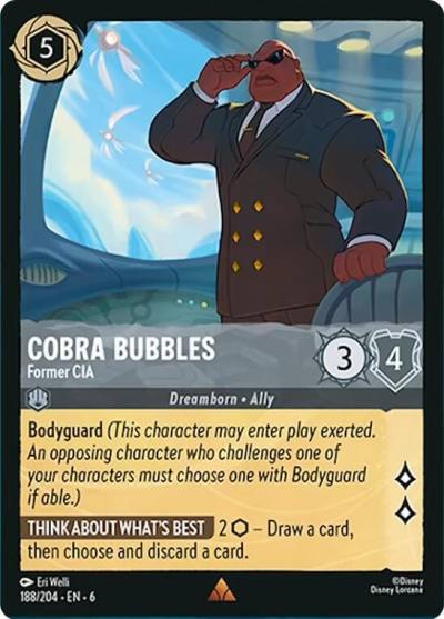 Cobra Bubbles Former CIA 188/204 Azurite Sea Lorcana card