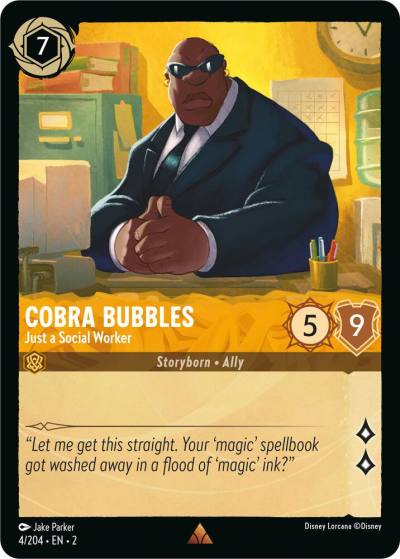 Cobra Bubbles Just a Social Worker 4/204 Rise of the Floodborn Lorcana card