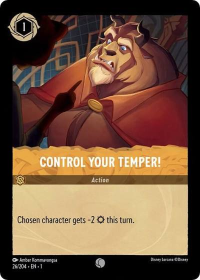 Control Your Temper 26/204 The First Chapter Lorcana card