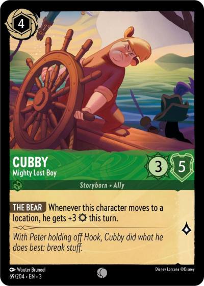 Cubby Mighty Lost Boy 69/204 Into the Inklands Lorcana card