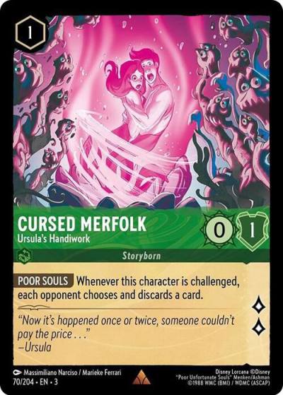 Cursed Merfolk Ursulas Handiwork 70/204 Into the Inklands Lorcana card