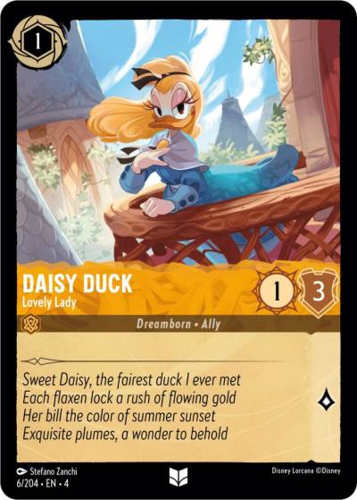 Daisy Duck Lovely Lady 6/204 Ursula's Return Lorcana card