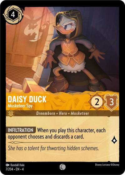 Daisy Duck Musketeer Spy 7/204 Ursula's Return Lorcana card