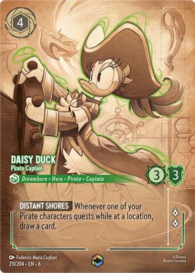 Daisy Duck Pirate Captain Enchanted 211/204 Azurite Sea Lorcana card