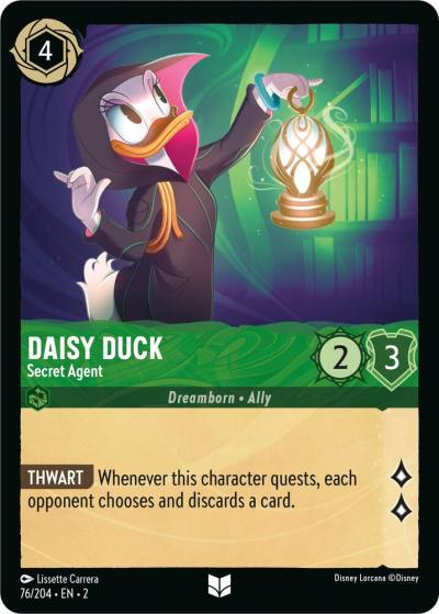 Daisy Duck Secret Agent 76/204 Rise of the Floodborn Lorcana card