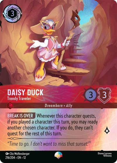Daisy Duck Trendy Traveler (Epic) 216/204 Wilds Unknown Lorcana card