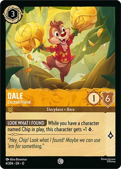 Dale Excited Friend 4/204 Wilds Unknown Lorcana card