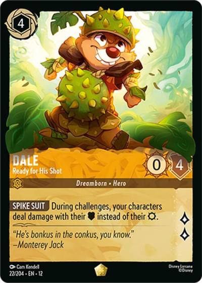 Dale Ready for His Shot 22/204 Wilds Unknown Lorcana card