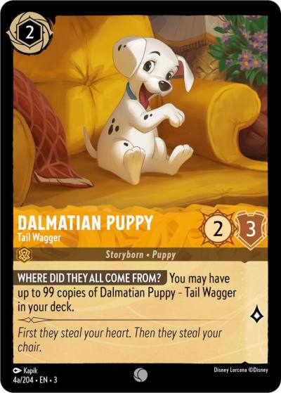 Dalmatian Puppy Tail Wagger 4a 204 4a/204 Into the Inklands Lorcana card