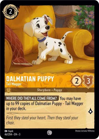 Dalmatian Puppy Tail Wagger 4d 204 4d/204 Into the Inklands Lorcana card
