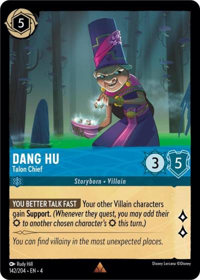 Dang Hu Talon Chief 142/204 Ursula's Return Lorcana card