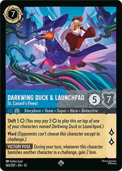 Darkwing Duck & Launchpad St. Canard's Finest 165/204 Attack of the Vine! Lorcana card