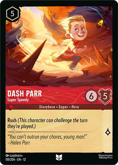 Dash Parr Super Speedy 118/204 Wilds Unknown Lorcana card