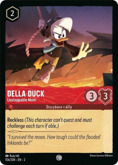 Della Duck Unstoppable Mom 106/204 Into the Inklands Lorcana card