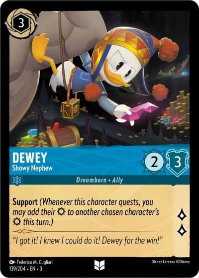 Dewey Showy Nephew 139/204 Into the Inklands Lorcana card