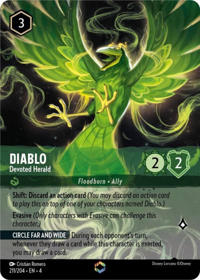 Diablo Devoted Herald Enchanted 211/204 Ursula's Return Lorcana card
