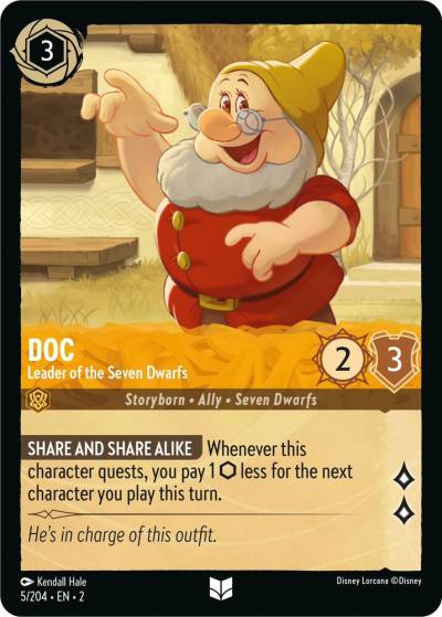 Doc Leader of the Seven Dwarfs 5/204 Rise of the Floodborn Lorcana card