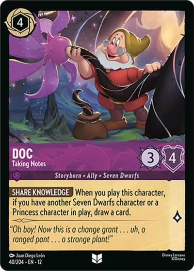 Doc Taking Notes 40/204 Wilds Unknown Lorcana card