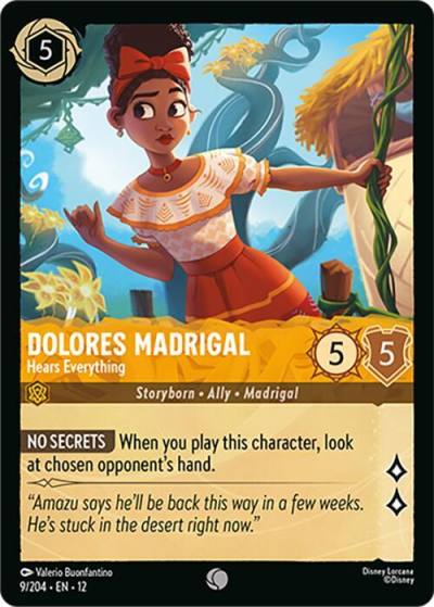 Dolores Madrigal Hears Everything 9/204 Wilds Unknown Lorcana card