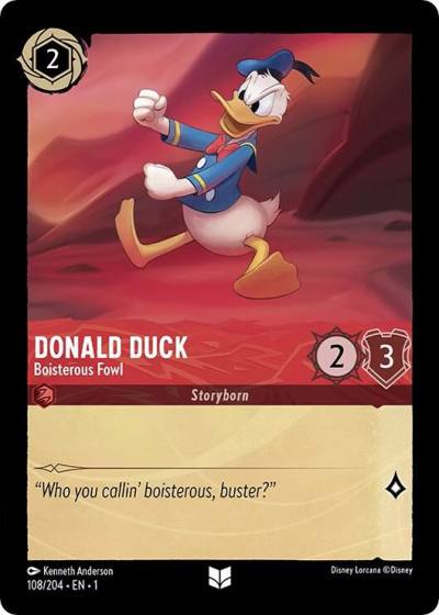 Donald Duck Boisterous Fowl 108/204 The First Chapter Lorcana card