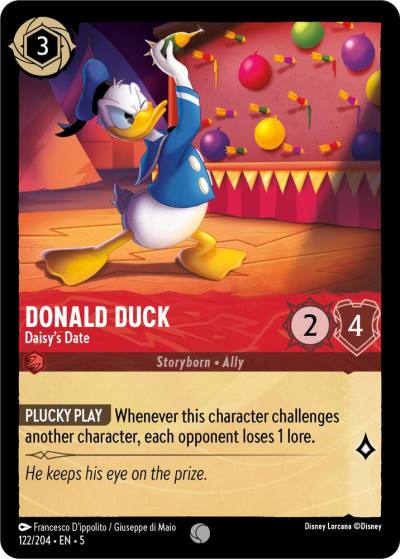 Donald Duck Daisys Date 122/204 Shimmering Skies Lorcana card