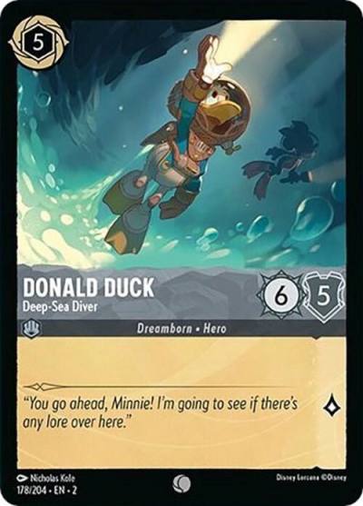 Donald Duck Deep Sea Diver 178/204 Rise of the Floodborn Lorcana card