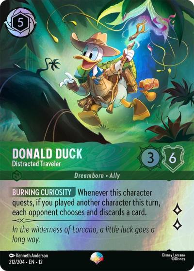 Donald Duck Distracted Traveler (Epic) 212/204 Wilds Unknown Lorcana card