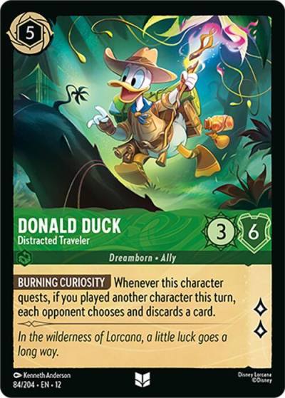 Donald Duck Distracted Traveler 84/204 Wilds Unknown Lorcana card