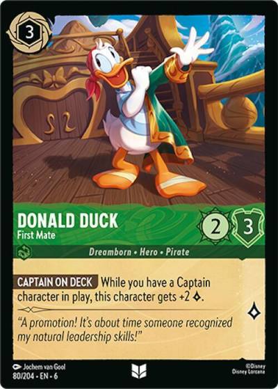 Donald Duck First Mate 80/204 Azurite Sea Lorcana card