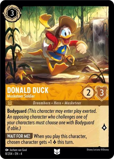 Donald Duck Musketeer Soldier 8/204 Ursula's Return Lorcana card