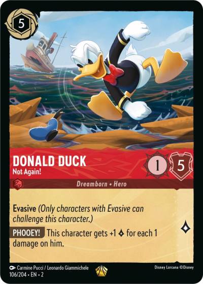 Donald Duck Not Again 106/204 Rise of the Floodborn Lorcana card