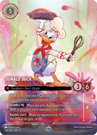 Donald Duck Pie Slinger Enchanted 214/204 Shimmering Skies Lorcana card