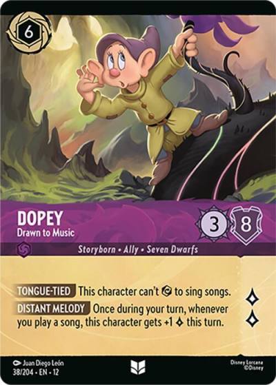 Dopey Drawn to Music (Foil) 38/204 Wilds Unknown Lorcana card