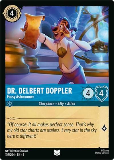 Dr Delbert Doppler Fussy Astronomer 152/204 Azurite Sea Lorcana card